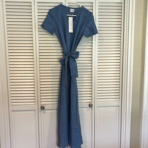 Linen Gandmade dress.  Size 4.  Cornflower blue. Quality linen